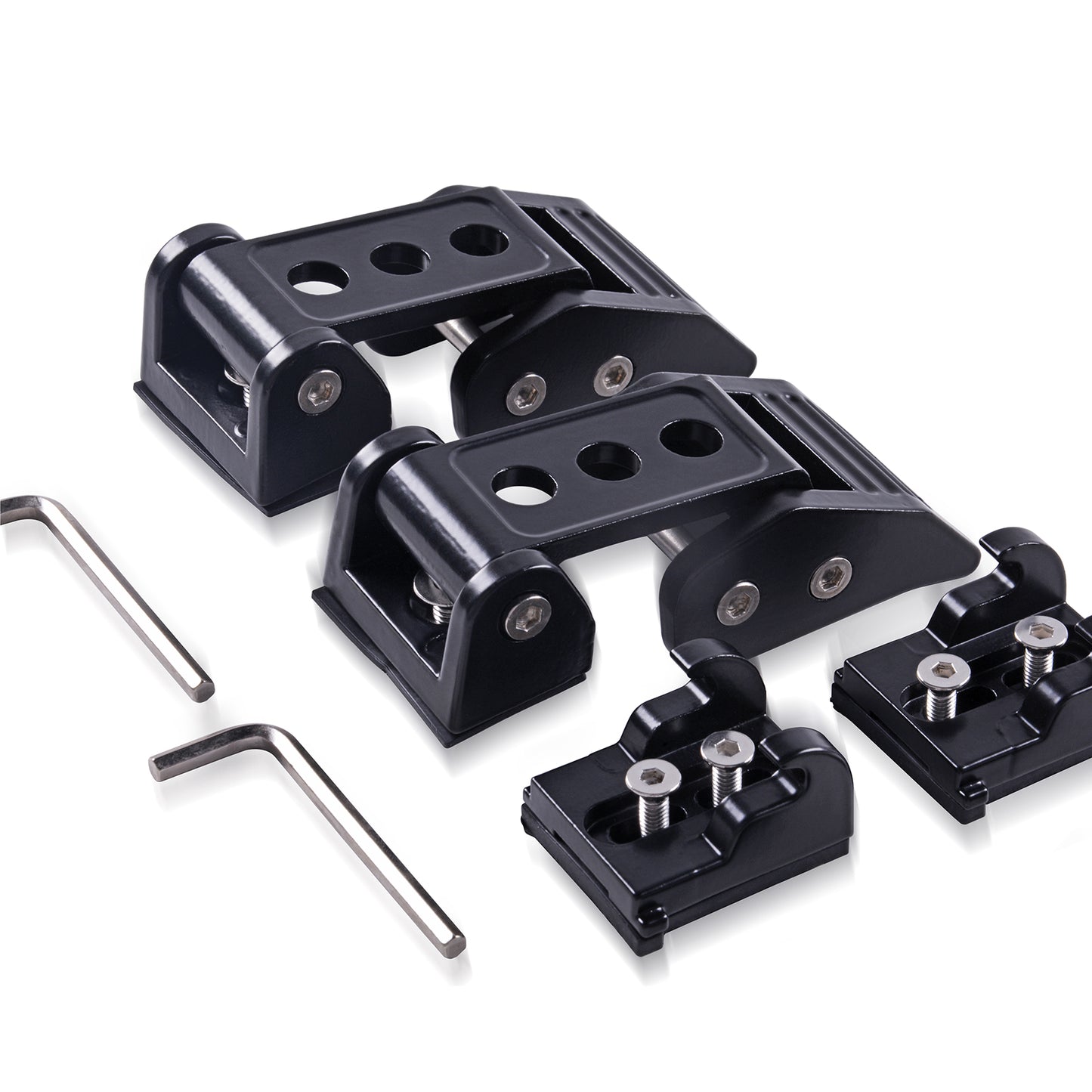 GOCPB Aluminum Hood Latches Hood Catch Kit Compatible with Jeep Wrangler JK JKU 2007-2017 JL JLU 2018-2024 Gladiator JT 2020 20212022 2023 2024 Hollow Out No Drilling Required Black
