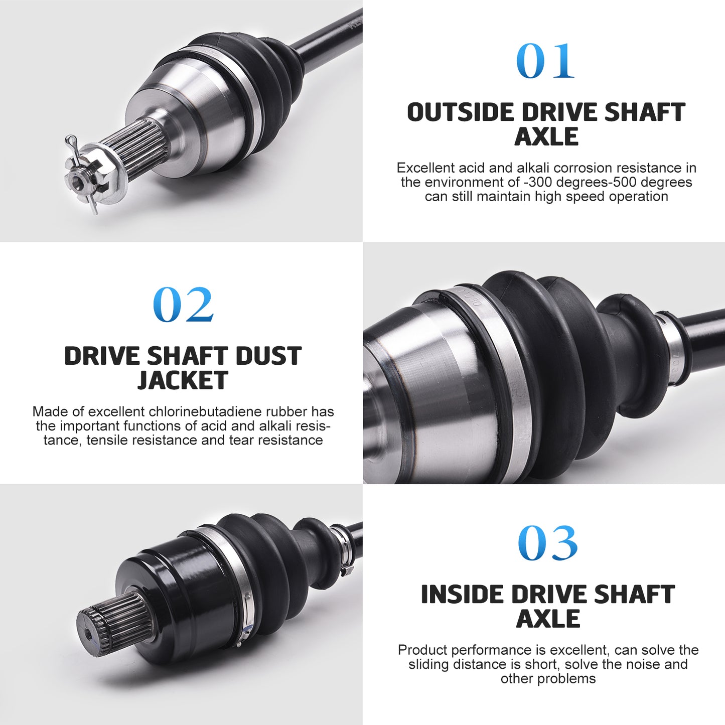 KLV Rear Right Drive Shaft CV Axle Compatible with 2019 2020 2021 2022 2023 Can-Am Outlander 650 1000R 850 Renegade 570 XMR 705503025 705503024 705502713 705502712 1 Set (Rear Right Left)
