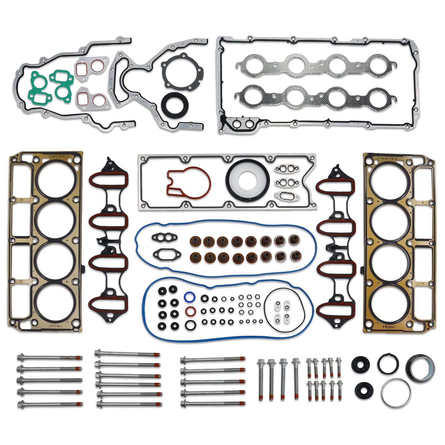 GOCPB Cylinder Head Gasket Set with Bolts Compatible with 2002-2011 Chevy Avalanche Express Silverado Suburban Sierra 1500 GMC Yukon 5.3L 4.8L HS26191PT ES72173 (with Bolts)