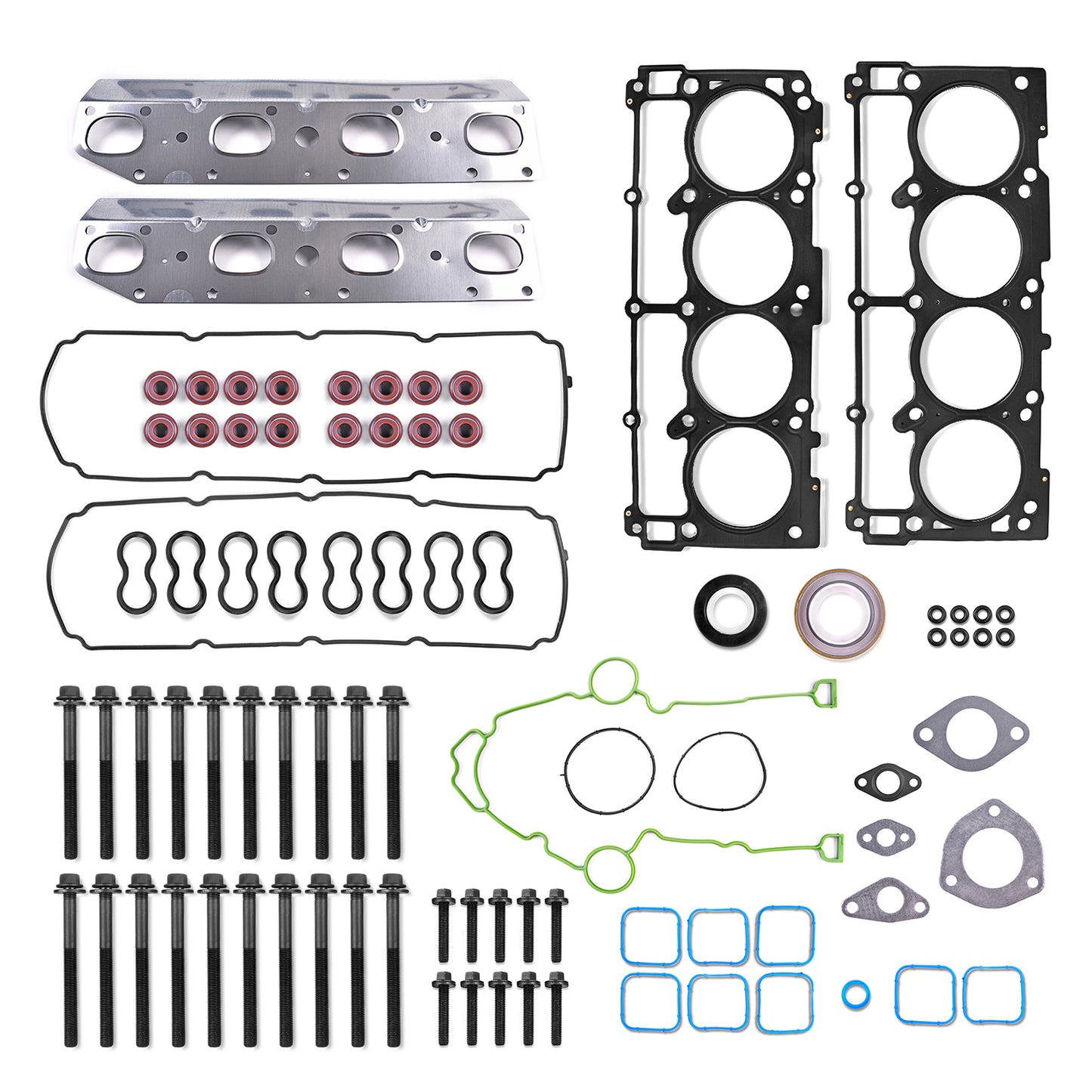 Full Cylinder Gasket Set with Head Bolts Compatible with Chrysler 300 Dodge Challenger Charger Durango Ram 1500 2500 3500 Grand Cherokee 5.7L V8 Replace ES72200 HS26423PT TCS46169