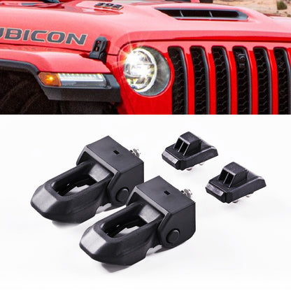 GOCPB 2018 pour Jeep Wrangler JL Kit de verrouillage de capot en acier inoxydable noir d'origine pour Jeep Wrangler 2007-2023 JK JL Gladiator JT