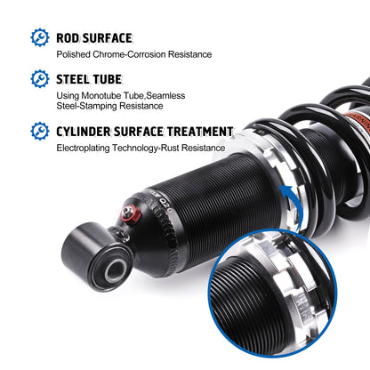 Front Left Right Shock Absorber Compatible with Can-Am ATV 2010-2012 Outlander 650/MAX 650 STD XT XT-P 2010-2012 Outlander 800/MAX 800 STD XT XT-P LTD Monotube Shocks Absorber 706201110 2 pcs
