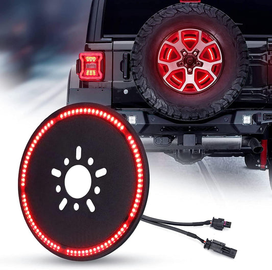 GOCPB Plug and Play Spare Tire Brake Light Wheel 3rd Third Brake Light JL Spare Tire Light for Wrangler JL JLU 2018-2021 with Back Up Camera…