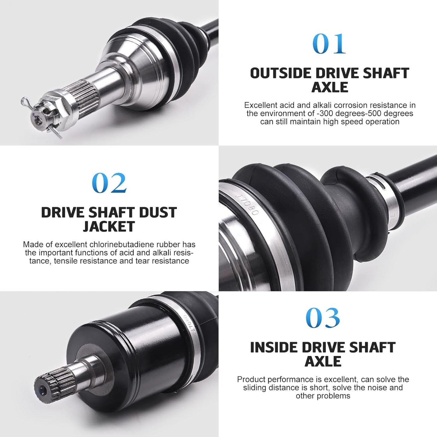 Rear Left Right Drive Shaft CV Axle Rear CV Axle Compatible with 2003 2004 2005 Polaris Sportsman 400 500 600 700 800 MV7 Rear Axle Cart Axle 1380240 1380197