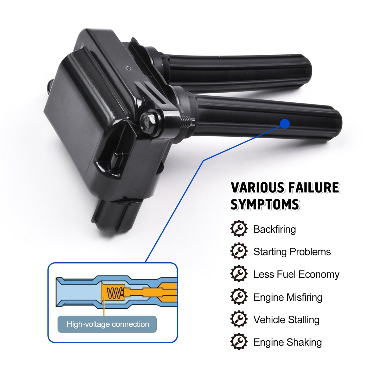 Ignition Coil Pack of 6 Compatible with 2008-2016 Jeep V8 5.7 L 6.1 L 6.4 L Chrysler 300 Aspen Dodge Challenger Charger Durango Magnum Ram Commander More Years 2005-2016 UF504 C1526