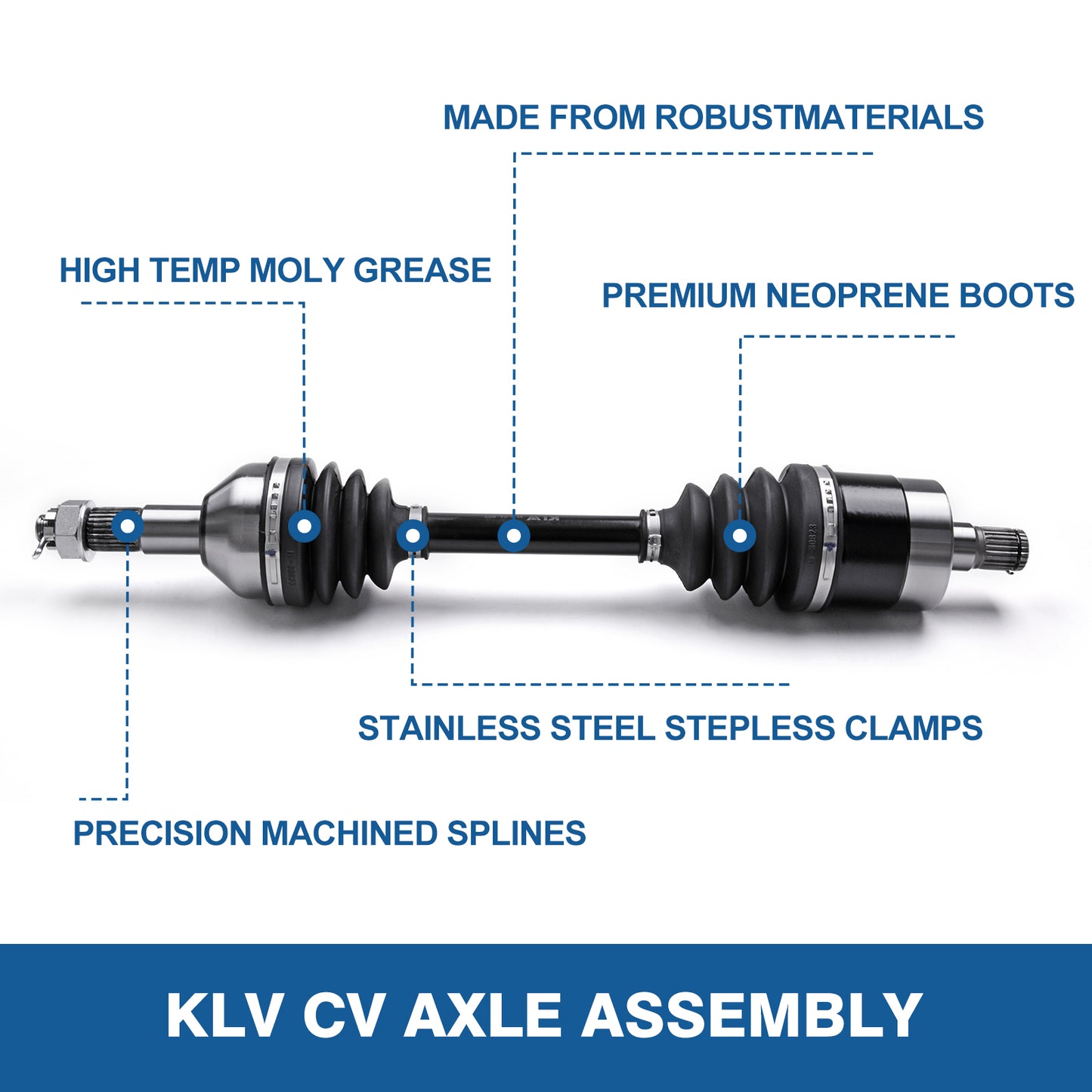 Rear Left Right Heavy Duty Axle Compatible with 2014-2022 Kubota RTV-X1140/RTV-X900 General Purpose/RTV-X900 Worksite in Dual Heat Treated High Strength PAXL-31003HD