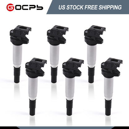 Ignition Coil Pack Set of 6 Compatible with 2001-2017 BMW 325i 335i 328i 525i 530i 330i 650i X3 X5 M3 M5 M6 Z3 Z4 Mini More UF667 0221504470 12138616153 12137594937