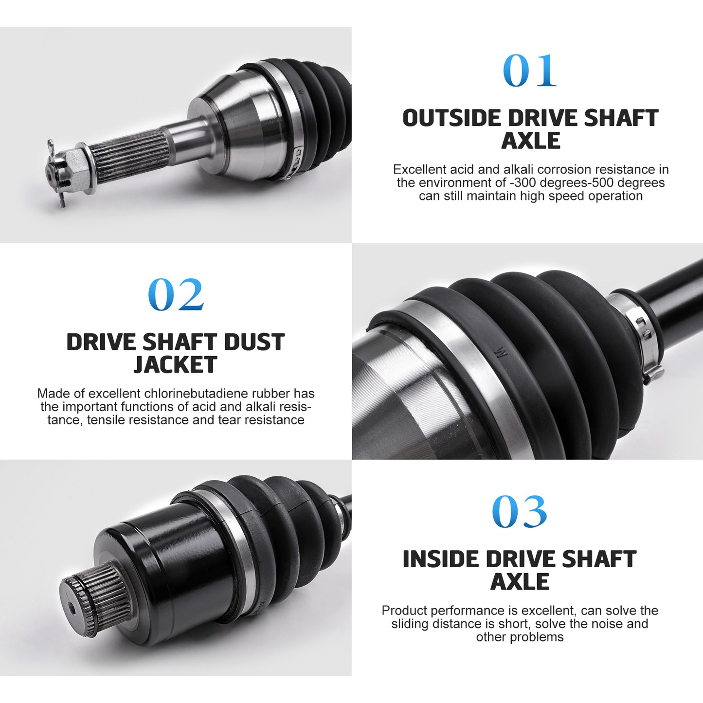 KLV Rear Left Right Drive Shaft CV Axle Compatible with 2003 2004 2005 Polaris Sportsman 400 500 600 700 800 MV7 Rear CV Axle 1380240 1380197