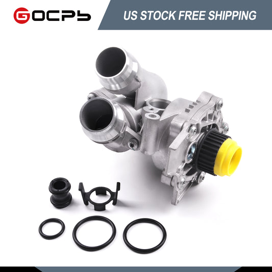 Electric Engine Water Pump Thermostat Housing Assembly Compatible with 2008-2016 Audi A3 A4 A5 A6 Q3 Q5 TT Quattro Allroad VW Jetta Tiguan Passat Beetle 2.0 L Replace 06H121026CQ 06H121026AB