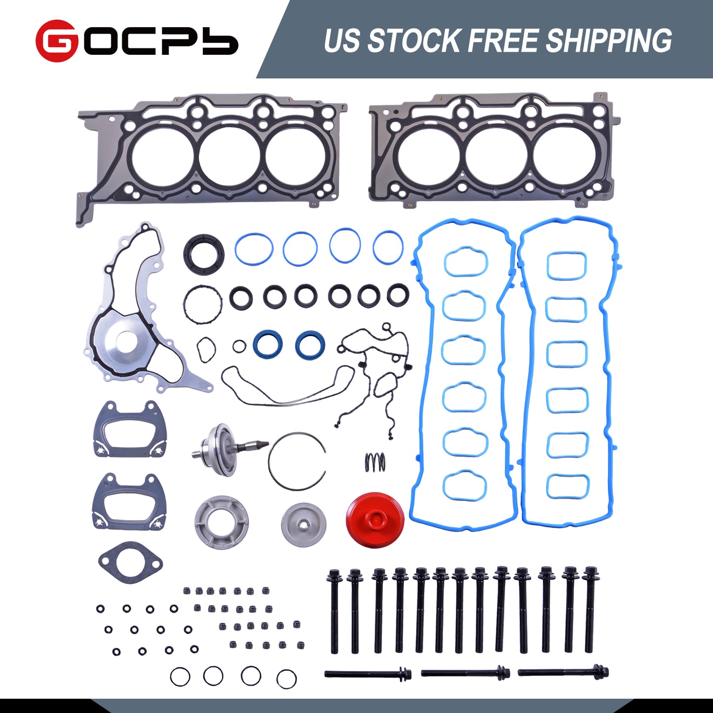Прокладки головки двигателя GOCPB с набором болтов HS26541PT Замена для Chrysler 300 Jeep Wrangler Dodge Charger Challenger Ram 1500 3.6L ES72467 2011-2016 гг. 