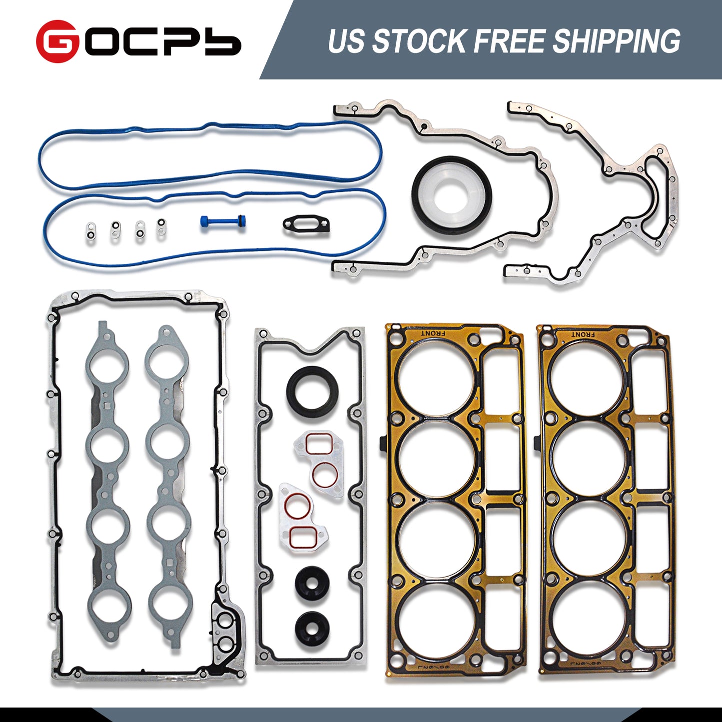 GOCPB MLS Head Gasket Set Compatible with LS9 Oil Pan Gasket Sets Head Gaskets for GM Chevy LS1/LS6/LQ4/LQ9/4.8L 5.3L 5.7L 6.0L