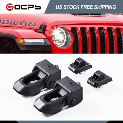 Jeep Hood Latches Locking Hood Catch Kit Compatible with 2007-2023 Jeep Wrangler JK JL 2 Door Unlimited 4 Door Hood latches