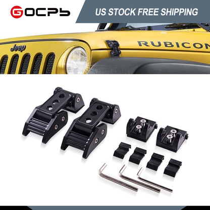 GOCPB Kit de verrouillage pour loquets de capot de Jeep compatible avec Jeep Wrangler JK JL Gladiator JT 2007-2023, noir