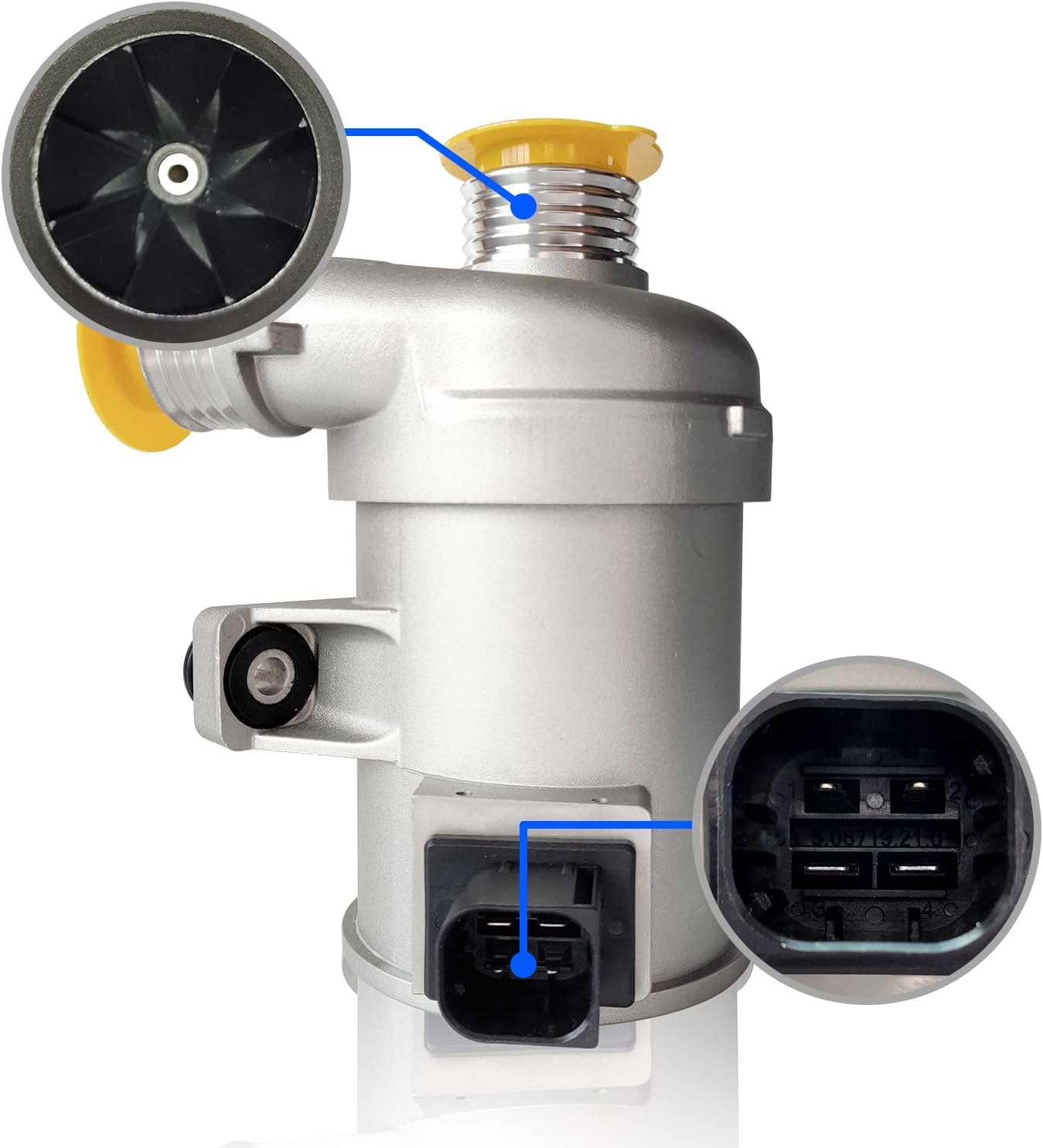 GOCPB Pompe à eau électrique 11518635089 tête en acier allié pompe de liquide de refroidissement de voiture remplacement pour série 3 série 5 série 7 X3 X5 X6(N20)
