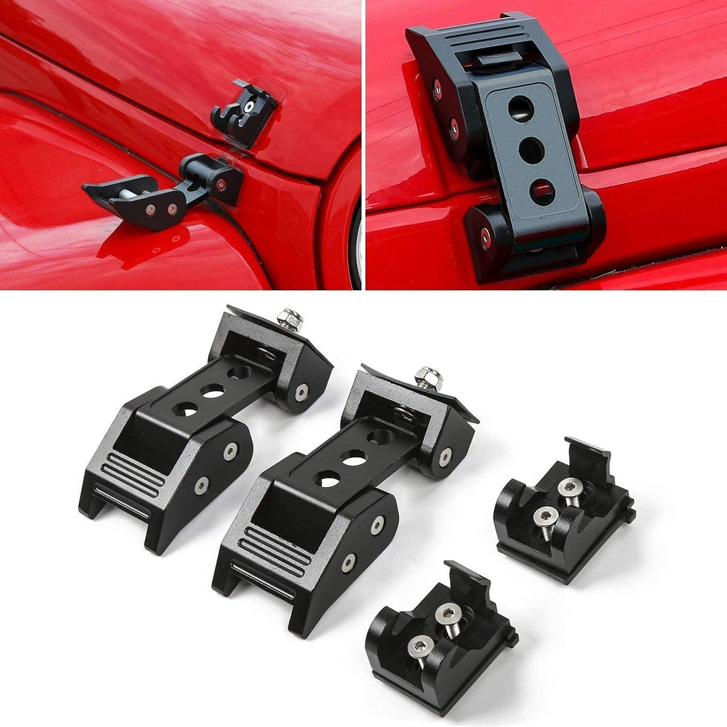 GOCPB for Jeep Hood Latches Locking Hood Catch Kit Compatible with 2007-2023 Jeep Wrangler JK JL Gladiator JT, Black